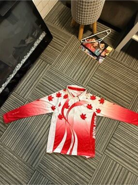 Red Maple-Graphic Long Sleeve Cycling Jersey - Unbranded